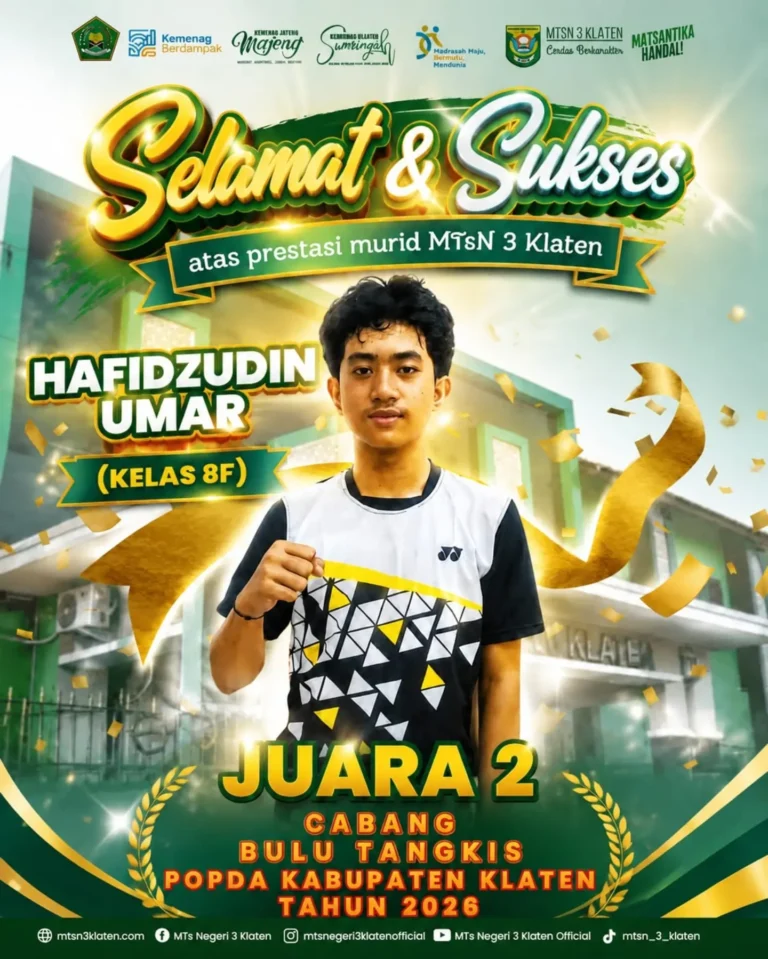 Juara 2 Bulu Tangkis POPDA Klaten 2026